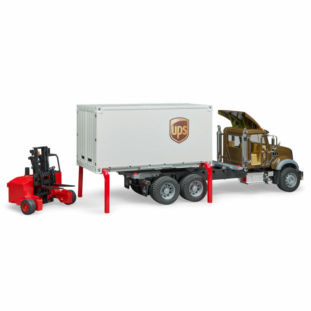 Bruder Commercial Vehicles MACK Granite UPS Logistics Truck, with Forklift, Model Vehicle, Model Vehicle, Toy, 02828