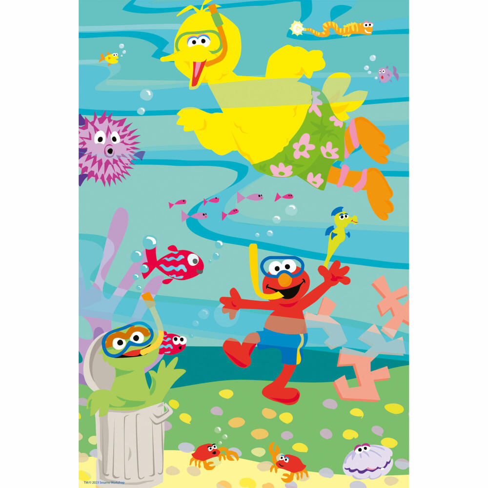 Schmidt Spiele Sesame Street Animally Strong, Children's Puzzle, Children's Puzzle, from 4 years, 3 x 48 pieces, 56458