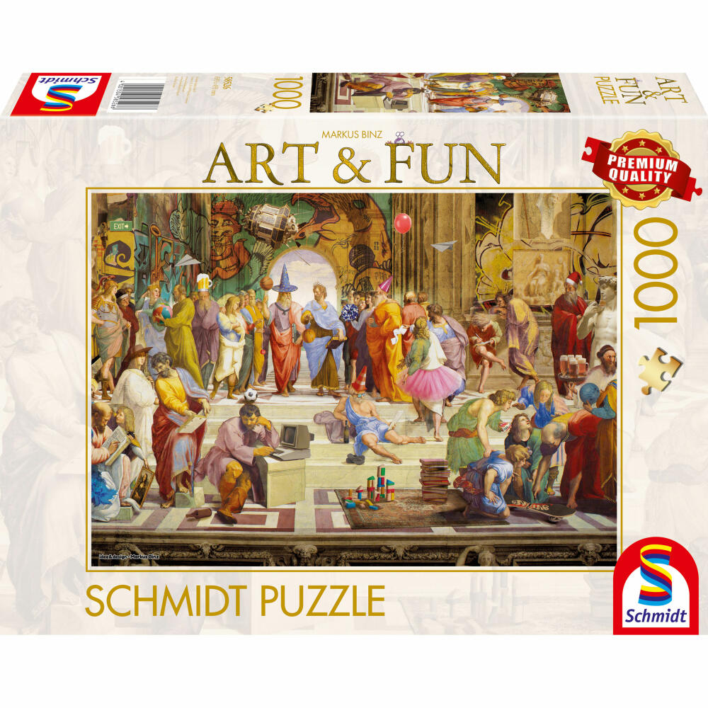 Schmidt Spiele Puzzle Die Schule von Athen 2024, Erwachsenenpuzzle, Markus Binz, 1000 Teile, 58526