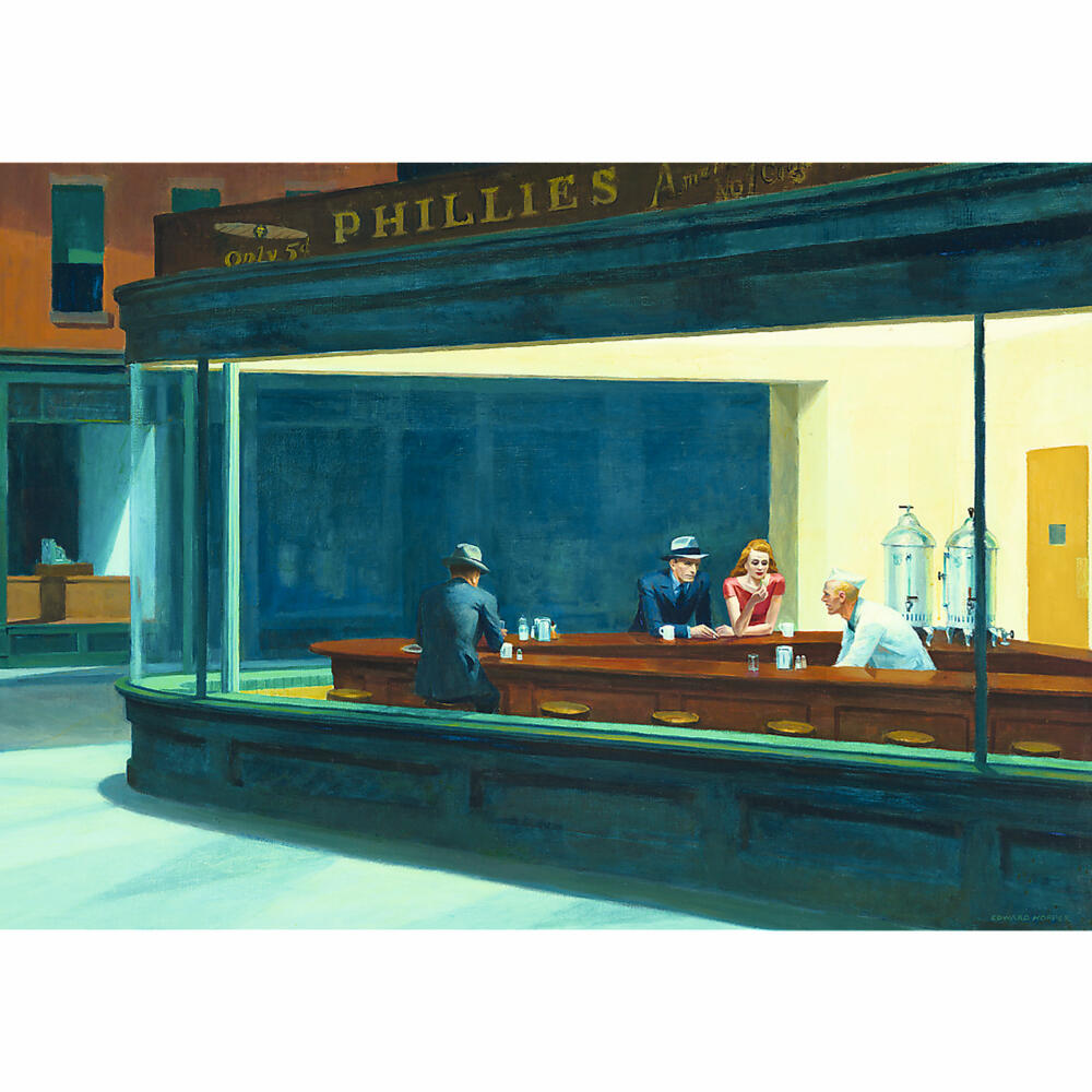 Trefl Puzzle Edward Hopper - Nachteulen, 1000 Teile, 68.3 x 48 cm, 10747