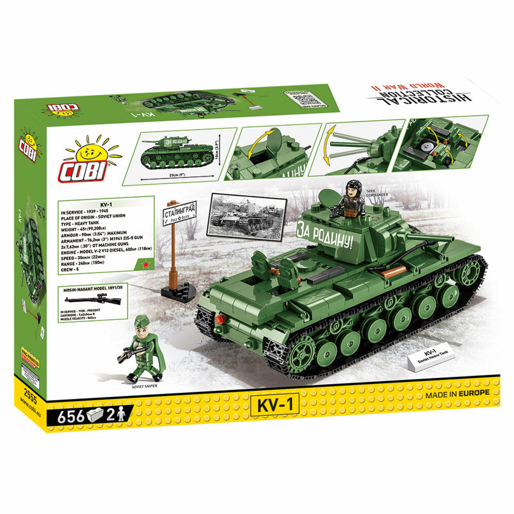 Cobi Klemmbausteinset KV-1 Kampfpanzer, World War 2, Panzer, Spielzeug, 656 Teile, 2555