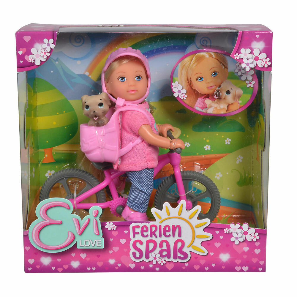 Simba Evi Love Holiday Fun Bicycle Tour, Bicycle, Doll, Puppy, Dog, Toy, 12 cm, 105733273