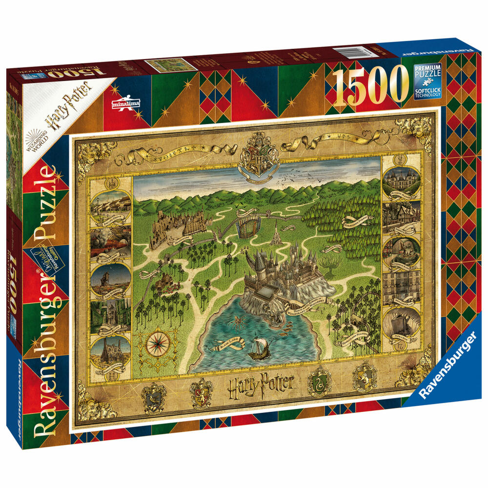 Ravensburger Puzzle Hogwarts Map, Harry Potter, Adult Puzzle, Adult Puzzles, 1500 Pieces, 16599