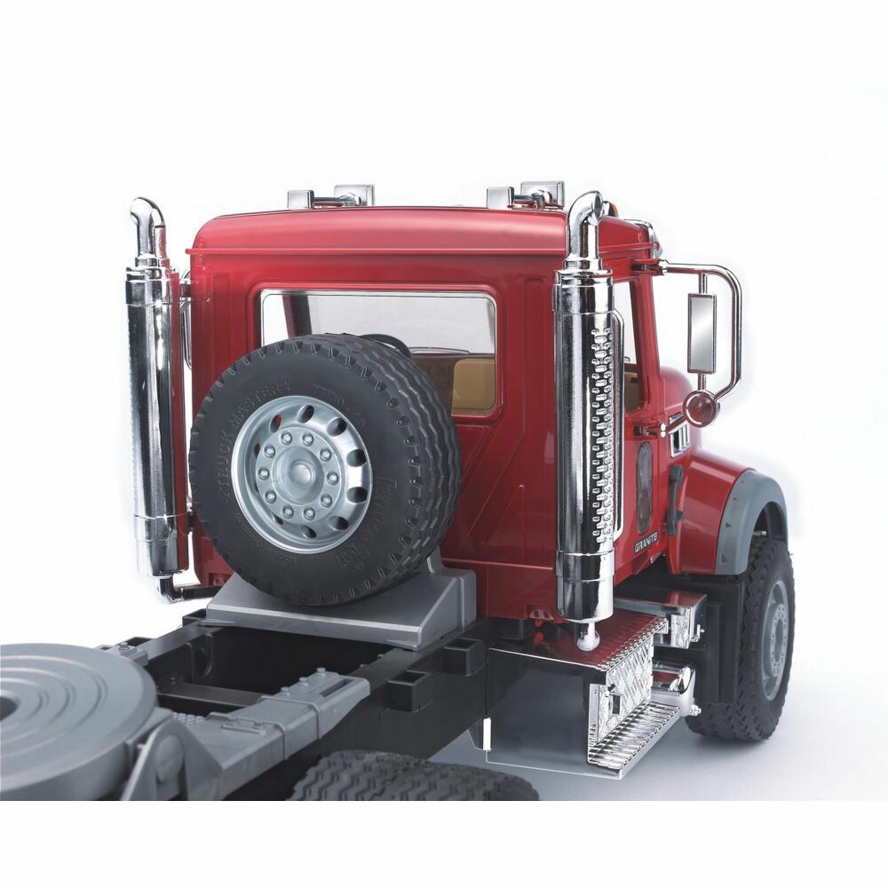 Bruder Construction Vehicles MACK Granite Truck Low Loader, with JCB 4CX Backhoe Loader, Excavator, Model Vehicle, Model Vehicle, Toy, 02813
