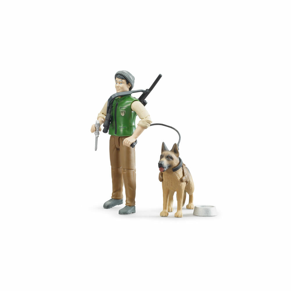Bruder bworld Förster, 8-tlg., Hund, Ausrüstung, Spiel Figur, Zubehör, Spielzeug, 62660