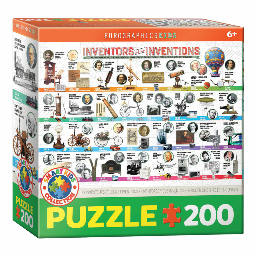 Eurographics Puzzle Erfinder und ihre Erfindungen, 200 Teile, 48 x 33 cm, 6200-0724