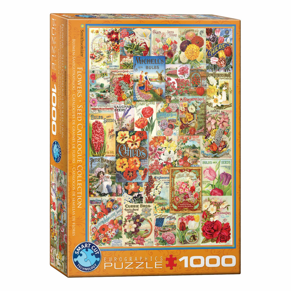 Eurographics Puzzle Flower Seed Catalogs, 1000 pieces, 68 x 48 cm, 6000-0806