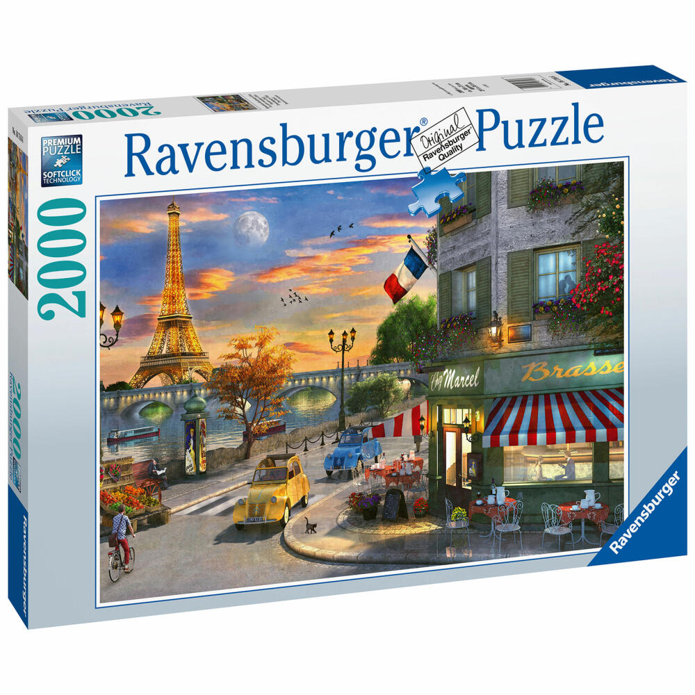 Ravensburger Romantische Abendstunde in Paris, Puzzle, Erwachsenenpuzzle, Erwachsenen Puzzles, 2000 Teile, 16716