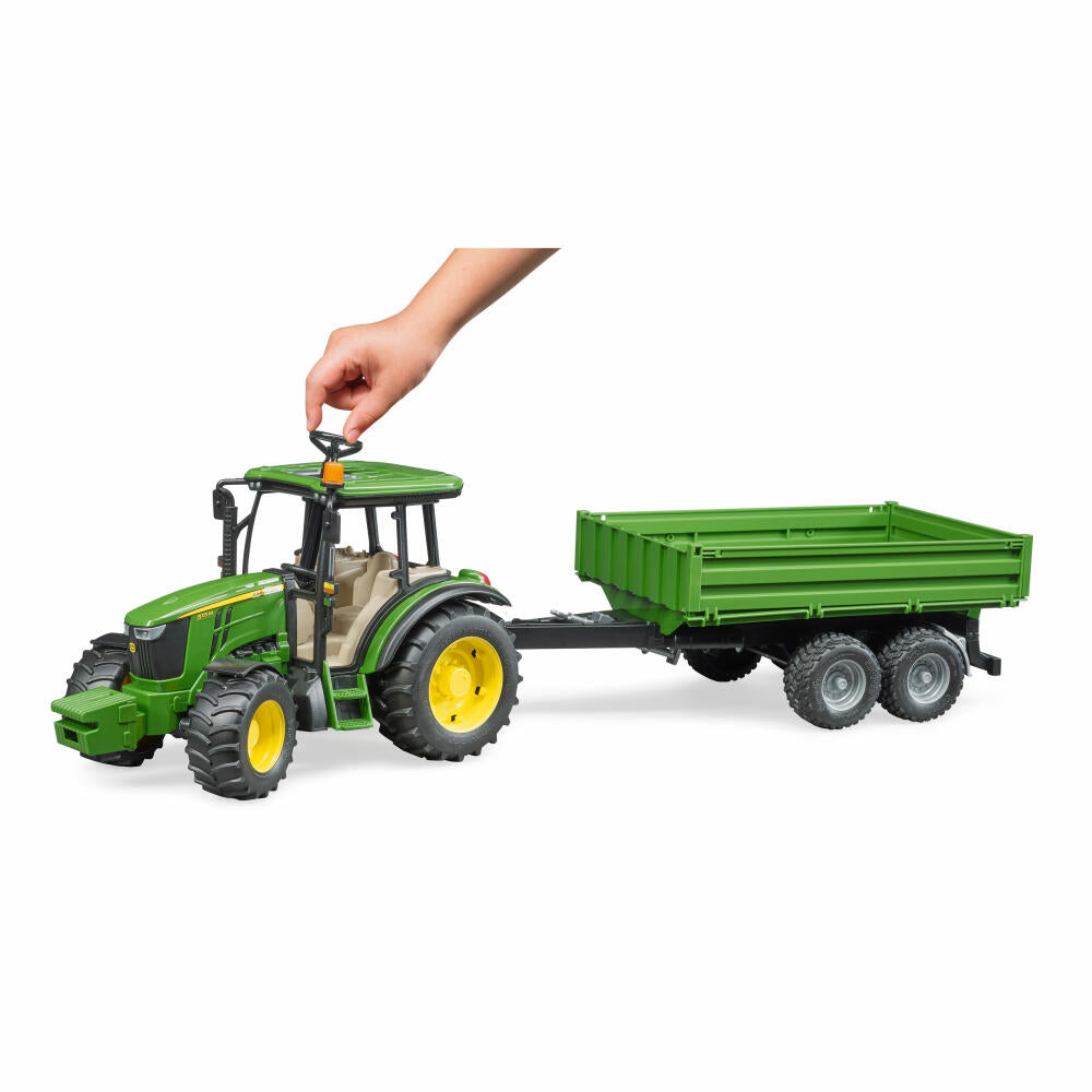 Bruder Agriculture John Deere 5115M, with side wall trailer, tractor, model vehicle, model vehicle, toy, 02108
