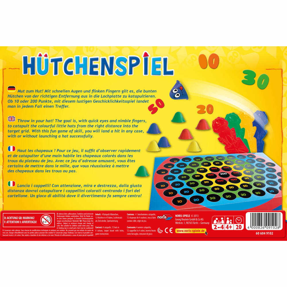 Noris shell game, skill game, catapult, toy, plastic, 606049102