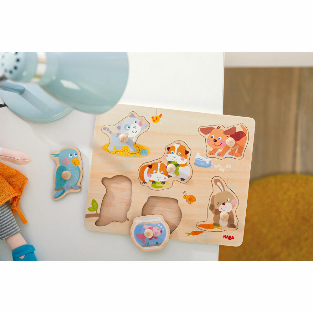 HABA Greifpuzzle Haustiere, Kinderpuzzle, Puzzle, Kinder, ab 12 Monaten, 1306541001