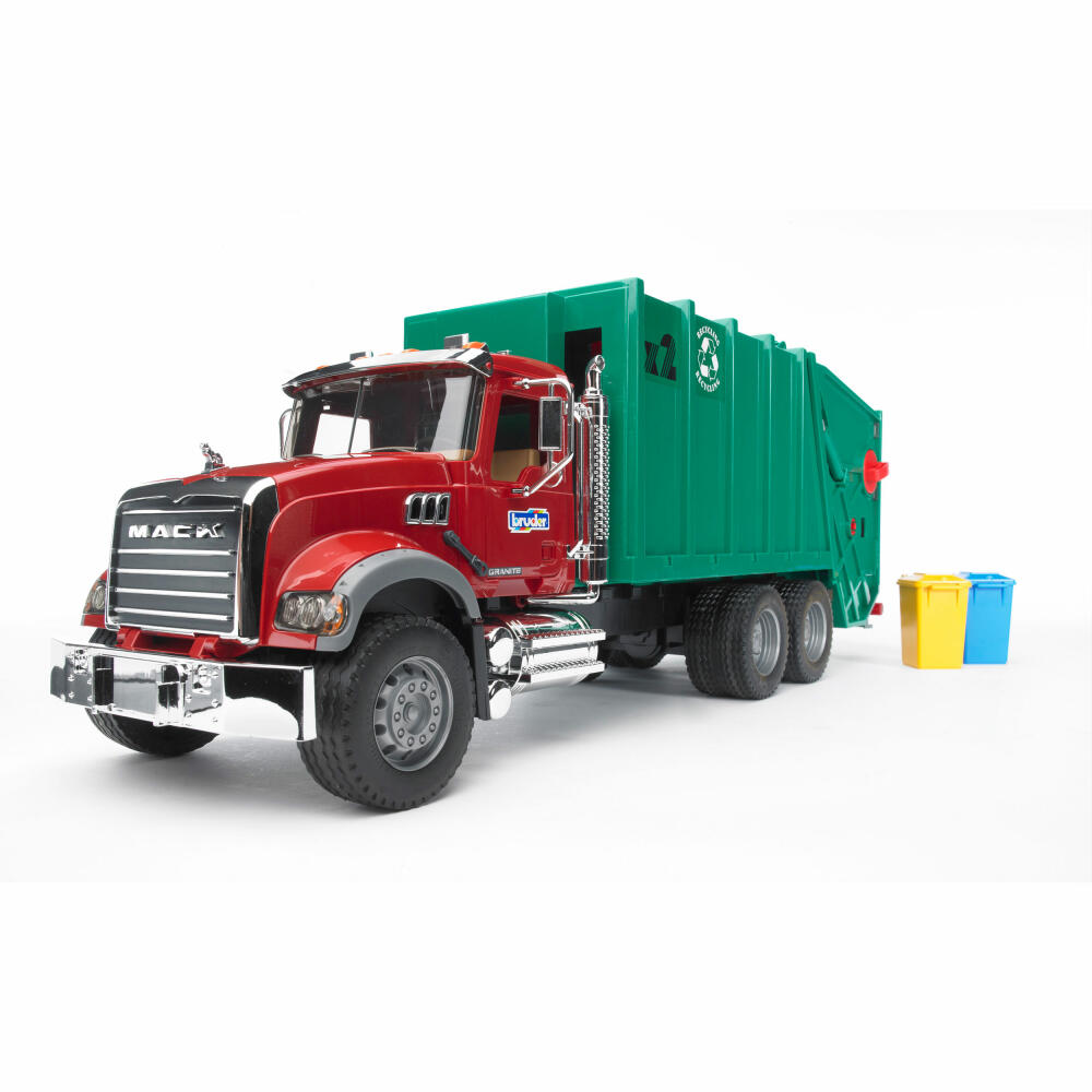 Bruder Construction Vehicles MACK Granite Garbage Truck, Garbage Truck, Model Vehicle, Model Vehicle, Toy, 02812