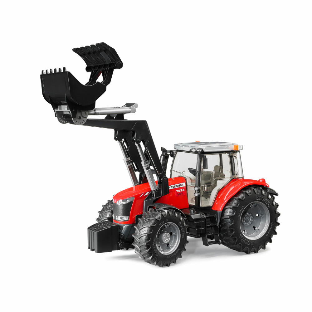 Bruder Landwirtschaft Massey Ferguson 7624, mit Frontlader, Traktor, Modellfahrzeug, Modell Fahrzeug, Spielzeug, 03047