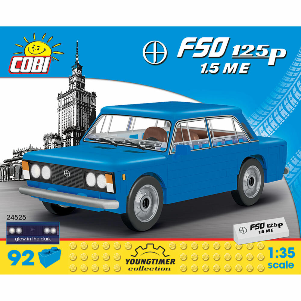 COBI Youngtimer Collection FSO 125p 1.5 ME, Car, Vehicle, Collectible Cars, Toys, Games, Construction Blocks, Plastic, 92 Parts, 24525