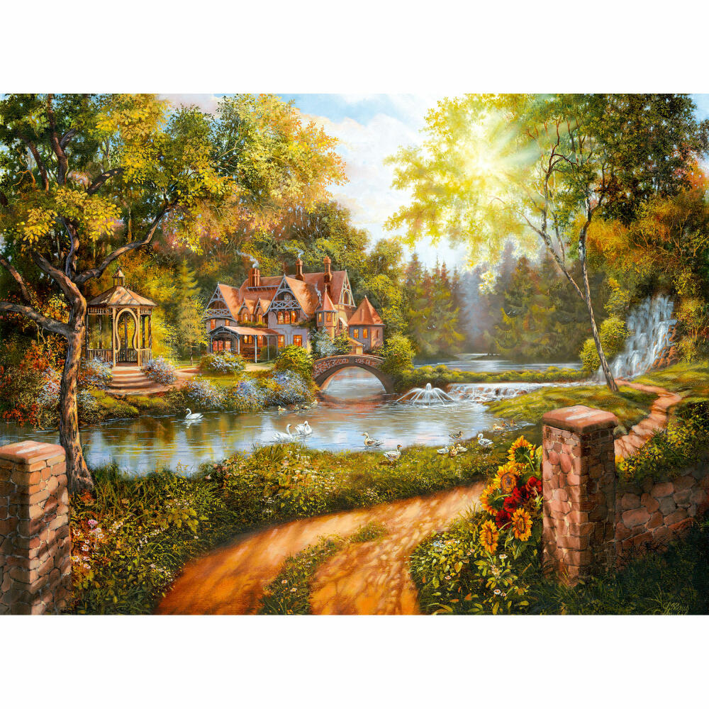 Ravensburger Puzzle Cottage on the River, Adult Puzzle, Adult Puzzles, Standard, 500 Pieces, 16582