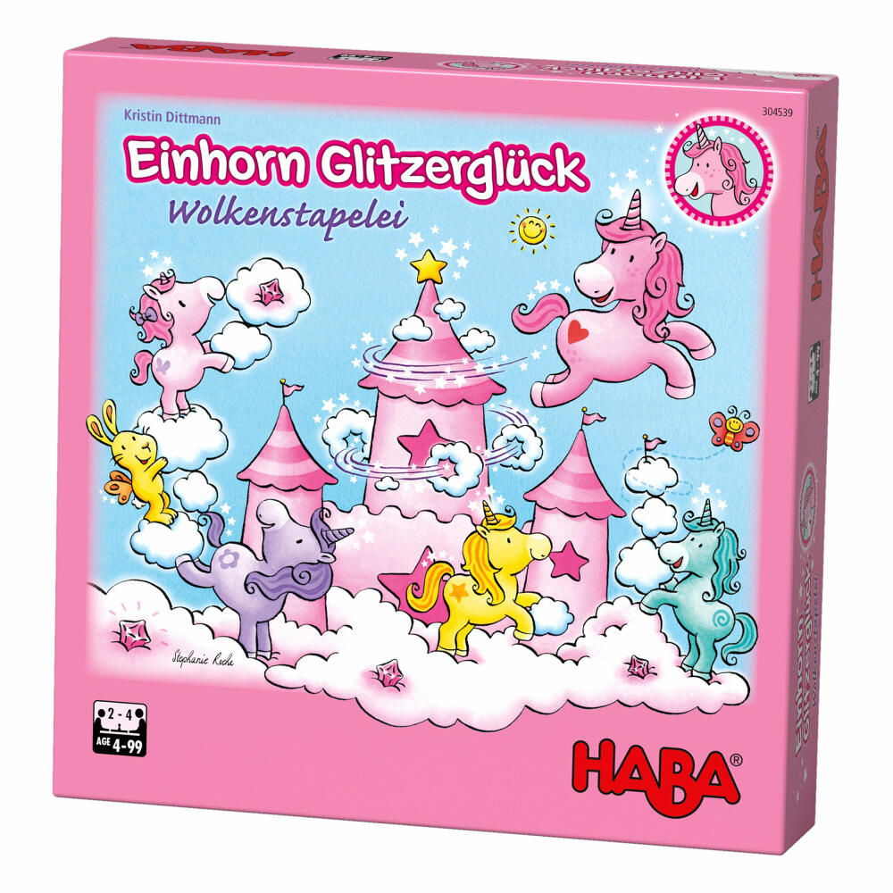 HABA Unicorn Glitter Luck – Cloud Stacking 0304539