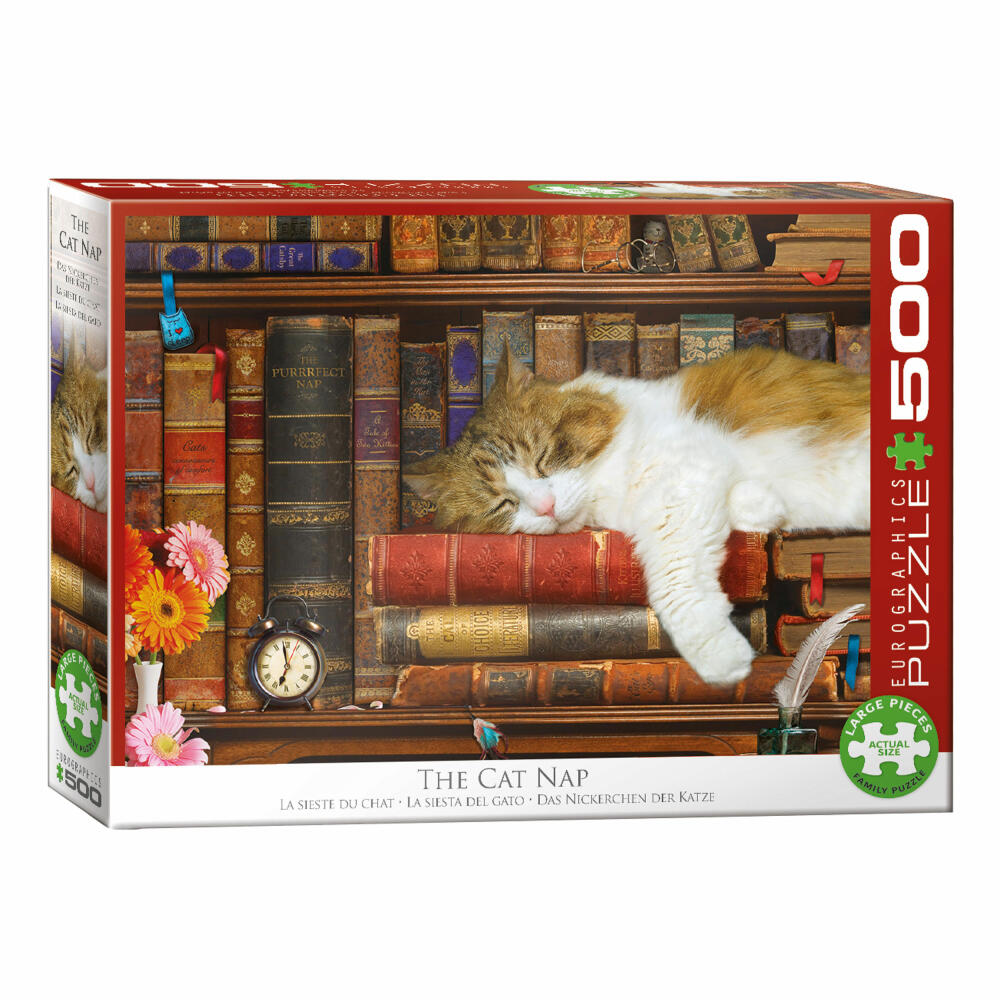 Eurographics Puzzle Katzennickerchen, Kätzchen, 500 Teile, 68 x 48 cm, 6500-5545