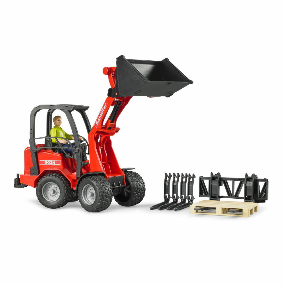 Bruder Agriculture Schäffer Hoflader 2034, with figure, wheel loader, model vehicle, model vehicle, toy, 02191