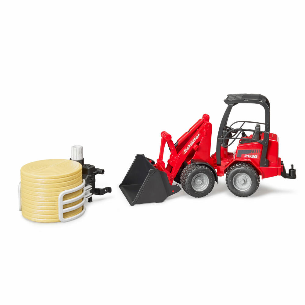 Bruder Agriculture Schäffer Hoflader 2630, with bale gripper, model vehicle, model vehicle, toy, 02192