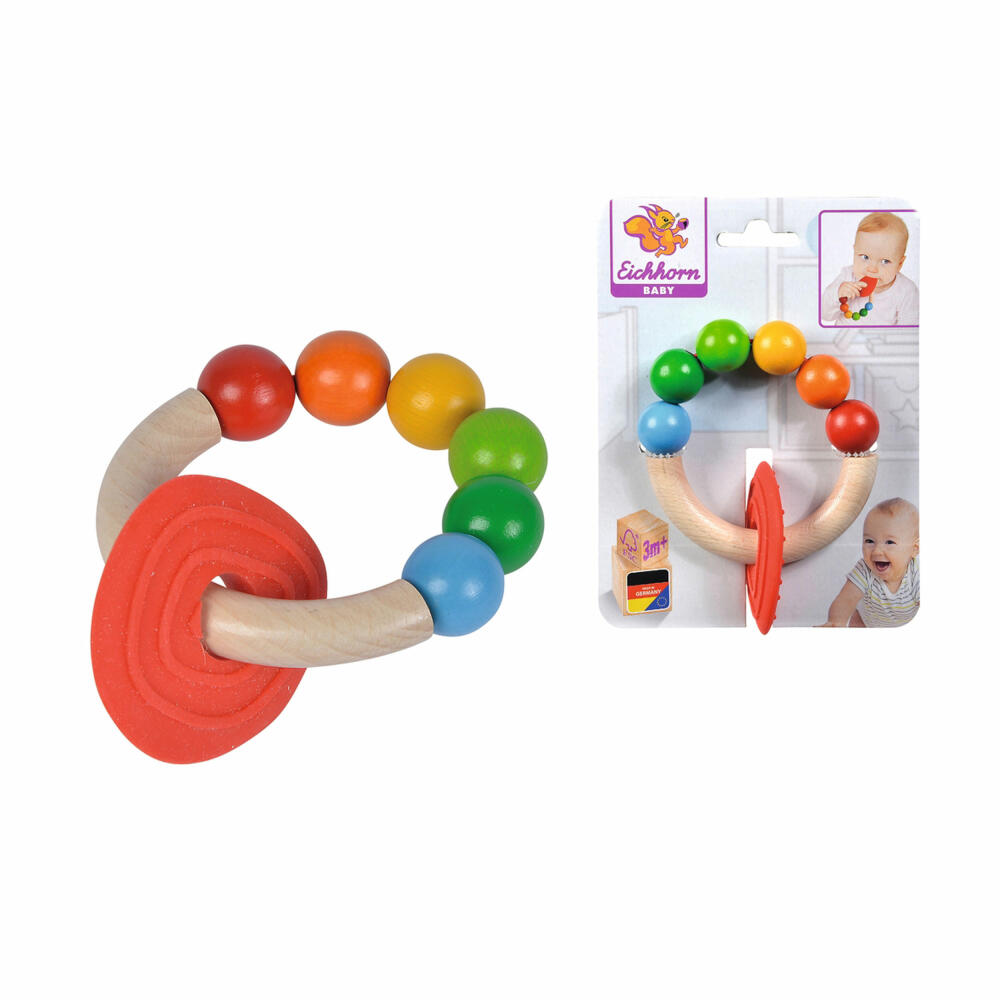 Eichhorn Baby Grasping Toy with Bite Plate, Chewing Ring, Teething Ring, Toy, 100017047