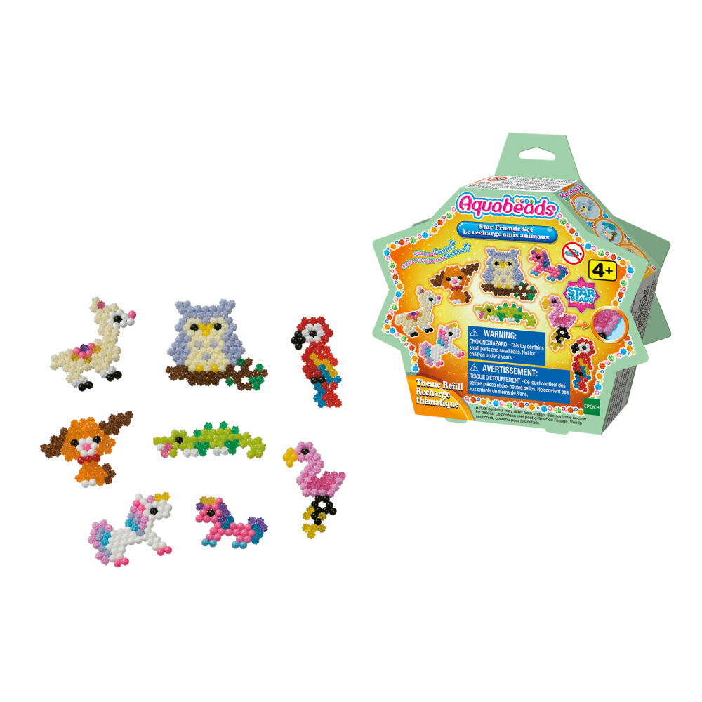 Aquabeads Sternperlen Tier Set, Refill, Bastelperlen, Bastelset, Basteln, Perlen, Kinder, 31602