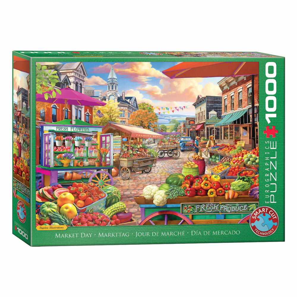 Eurographics Puzzle Markttag, Smart Cut, 1000 Teile, 68 x 48 cm, 6000-5860