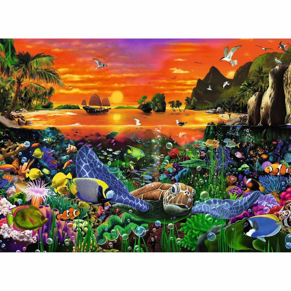 Ravensburger Puzzle Schildkröte im Riff, Erwachsenenpuzzle, 500 Teile, 12000225