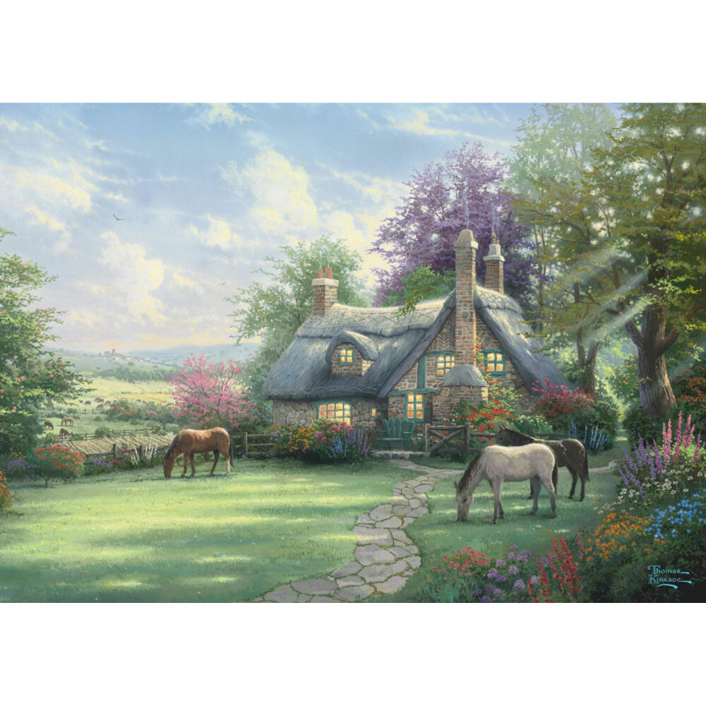 Schmidt Spiele A Perfect Summer Day, Thomas Kinkade, Puzzle, Erwachsenenpuzzle, Nostalgiedose, 500 Teile, 59692