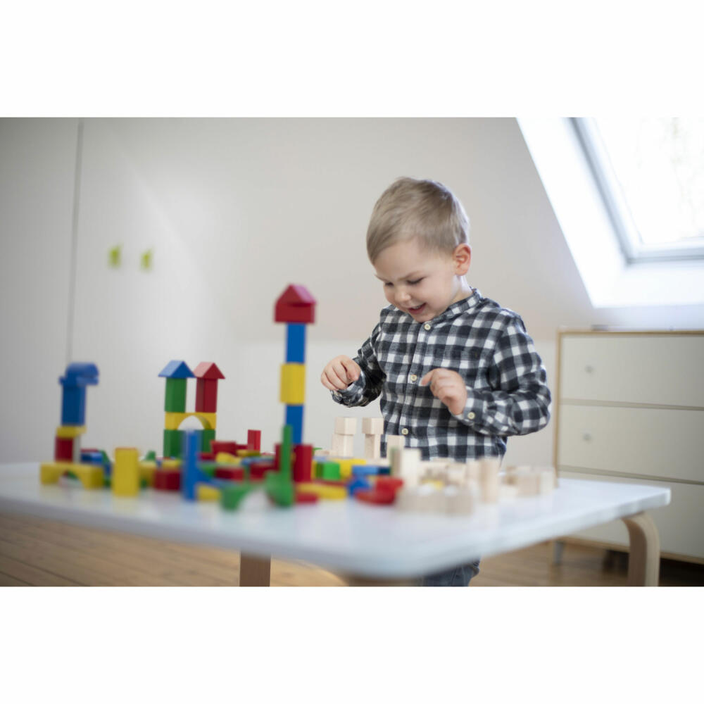 Eichhorn Colorful Wooden Building Blocks, 100 pcs., Wooden Blocks, Building Blocks, Building Blocks, Wooden Blocks, from 1 year, Wood, 100010171
