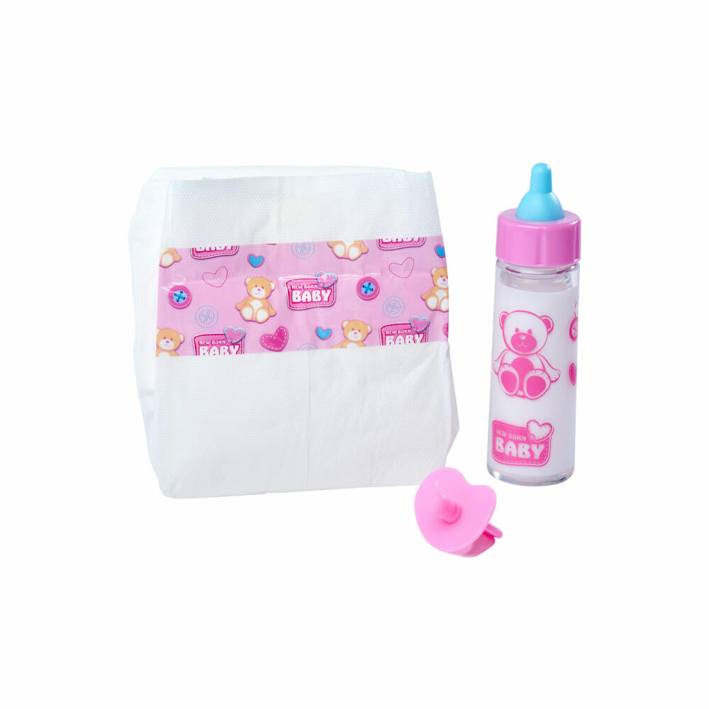 Simba New Born Baby First Care Set, Doll Accessories, Pacifier, Diaper, Drinking Bottle, Baby, Toy, 105562487
