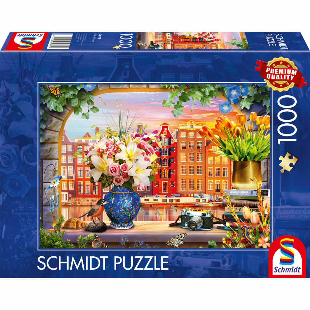 Schmidt Spiele Puzzle Besuch in Amsterdam, Erwachsenenpuzzle, Standard, 1000 Teile, 59771
