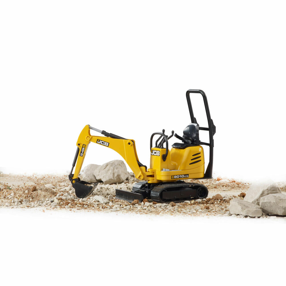 Bruder Baufahrzeuge JCB Mikrobagger 8010 CTS, Mikro Bagger, Modellfahrzeug, Modell Fahrzeug, Spielzeug, 62003
