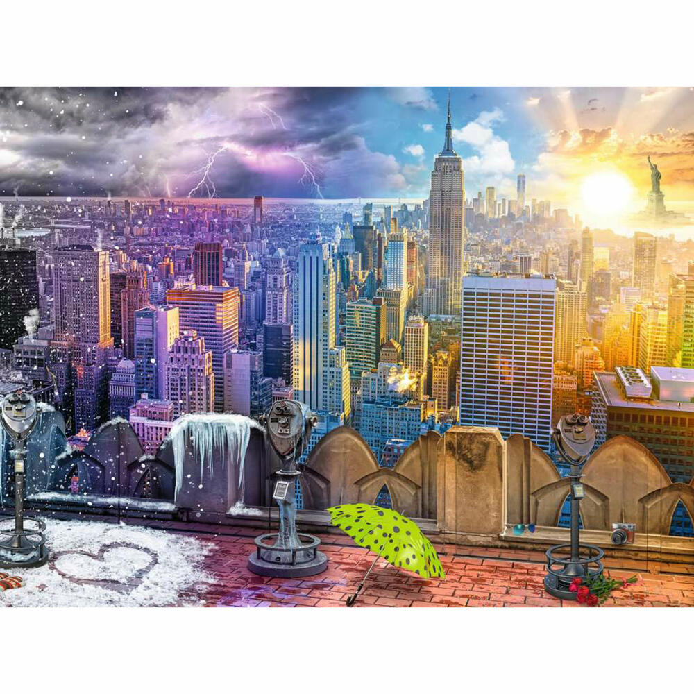 Ravensburger Puzzle New York im Winter und Sommer, Erwachsenenpuzzle, 1500 Teile, 12000698