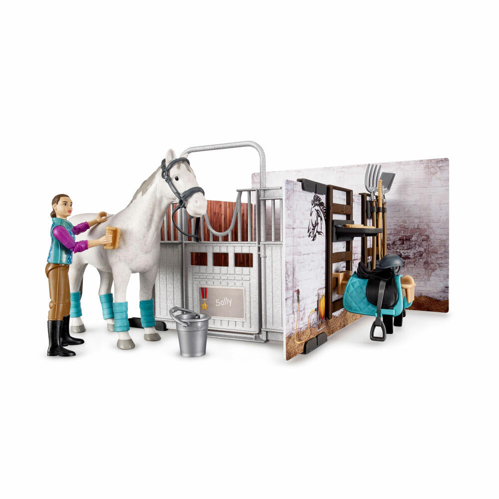 Bruder bworld Horse Stable, 17 pcs., Horse, Rider, Play Figure, Accessories, Toy, 62506