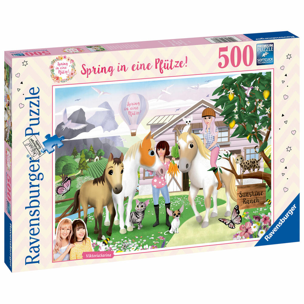 Ravensburger Puzzle Jump in a Puddle, Adult Puzzle, Adult Puzzles, Standard, 500 Pieces, 16828