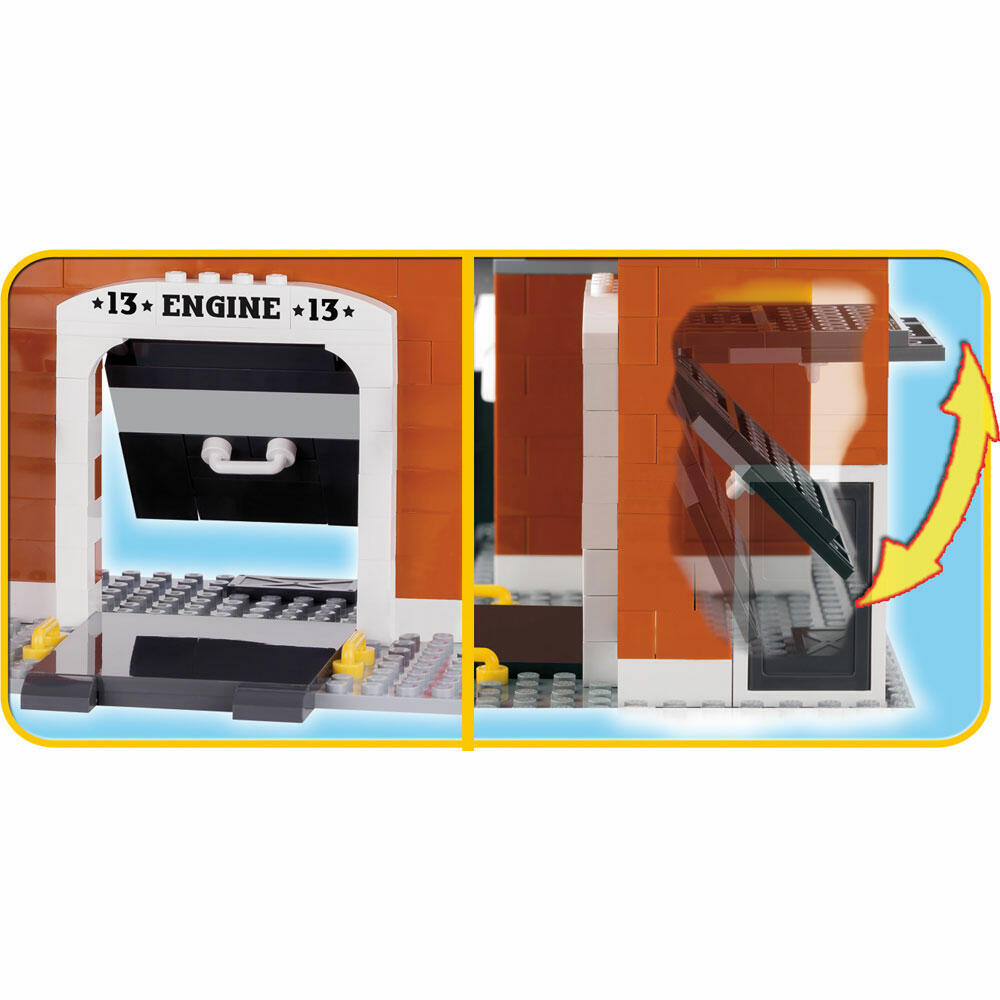 COBI Action Town Engine 13 Fire Station, Feuerwache, Feuerwehrmann, Einsatzfahrzeug, Spielzeug, Konstruktionsbausteine, Kunststoff, 330 Teile, 1477