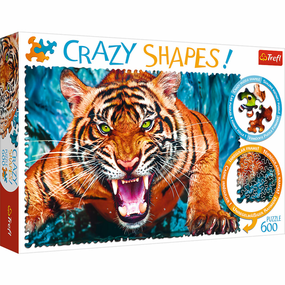 Trefl Puzzle Crazy Shapes Tiger, Raubkatze, 600 Teile, 68.3 x 48 cm, 11110