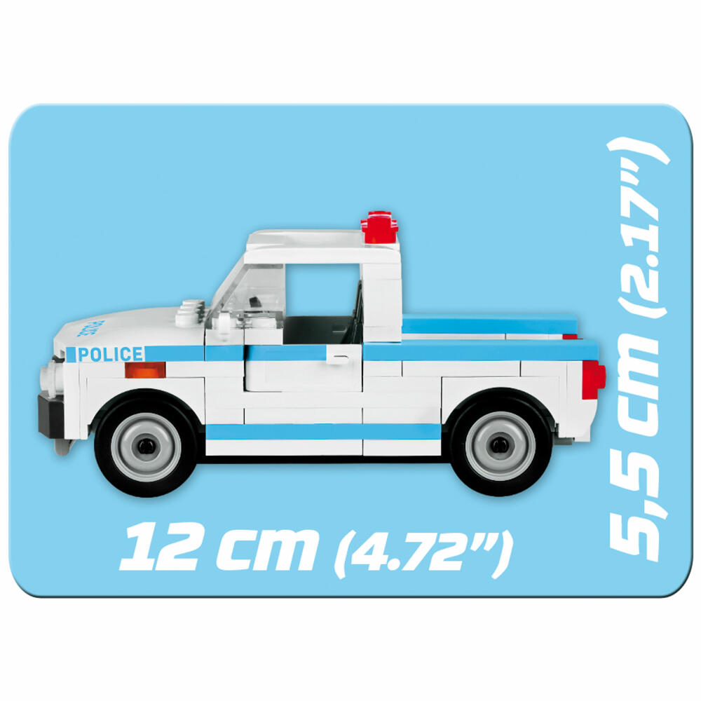 COBI Action Town Police Car, Polizeiauto, Polizist, Polizei, Fahrzeug, Spielzeug, Konstruktionsbausteine, 100 Teile, 1546