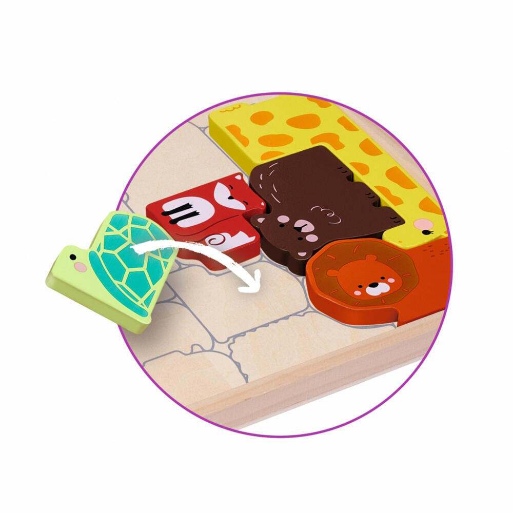 Eichhorn Tierset in Holzbox, 15-tlg., Puzzle, Kinderpuzzle, Sortierspiel, Spielfiguren, Spielzeug, 100003772