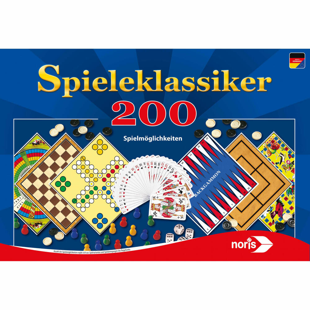 Noris classic games, game collection, board game, family, game, 200 game possibilities, 606111687