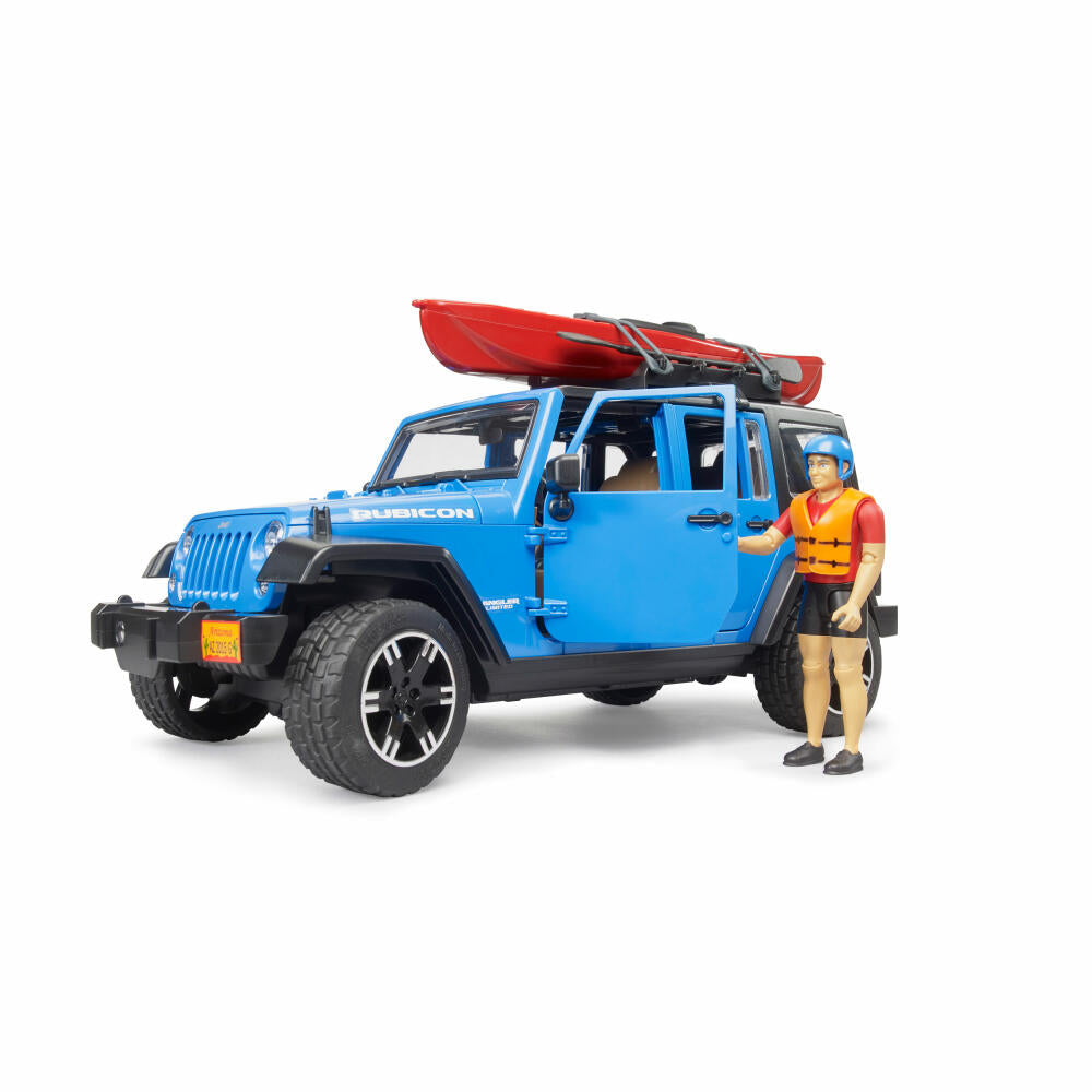 Bruder Jeep Wrangler Rubicon Unlimited with Kayak and Figure, Toy Car, Toy Car, 02529