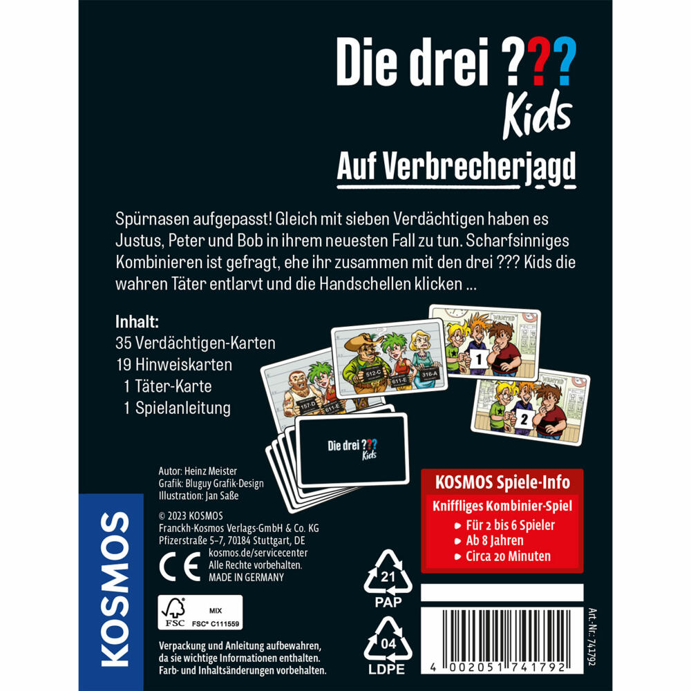 KOSMOS The Three ??? Kids On the Hunt for Criminals, Cooperative Card Game, Children's Game, Ages 8 and Up, 741792