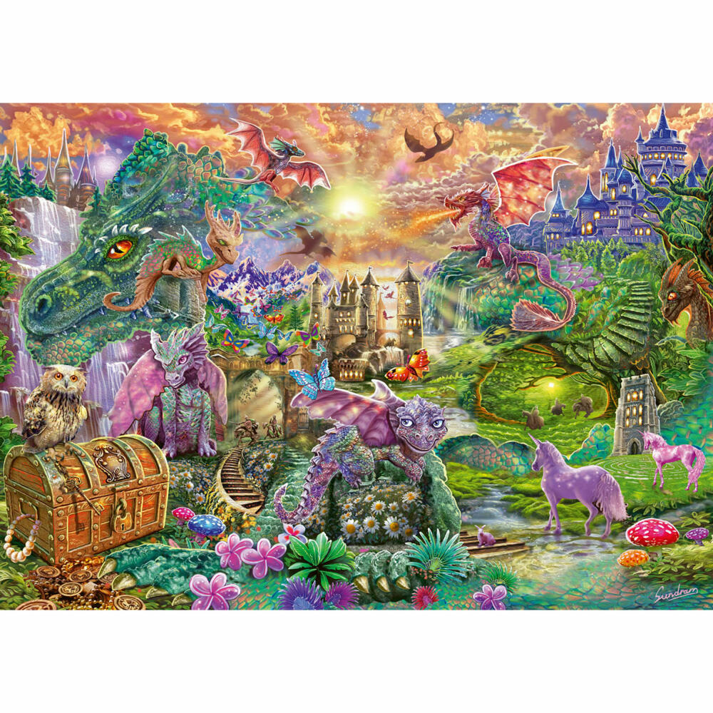 Schmidt Spiele Verzaubertes Drachenland, Standard Puzzle, Erwachsenenpuzzle, 1000 Teile, 58966