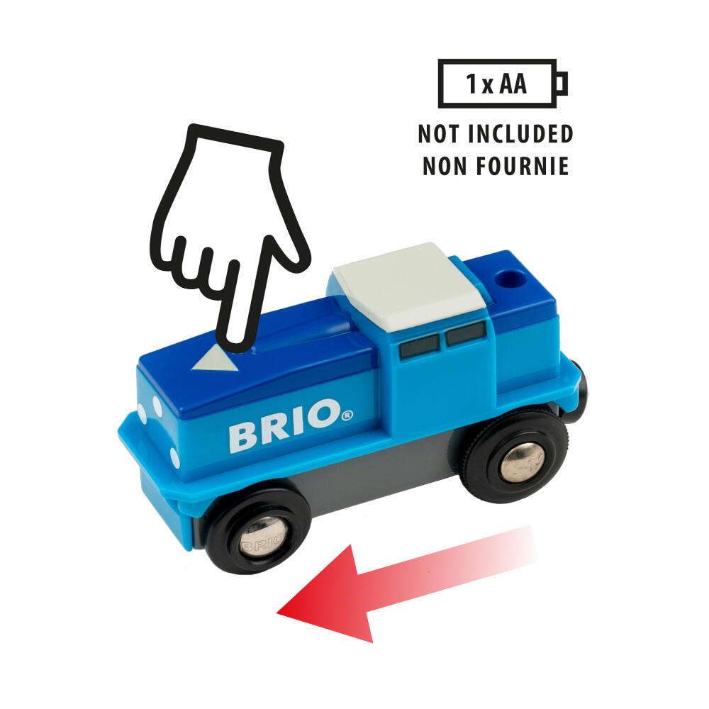 Brio Blue Battery Freight Locomotive, Battery Locomotive, Railway, Wooden Railway, Wooden Toys, Toys, 33130