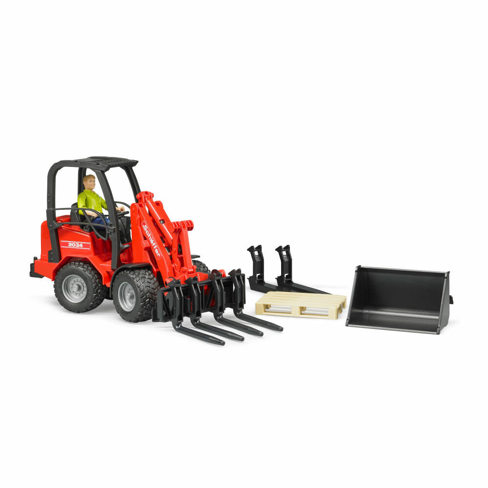 Bruder Agriculture Schäffer Hoflader 2034, with figure, wheel loader, model vehicle, model vehicle, toy, 02191