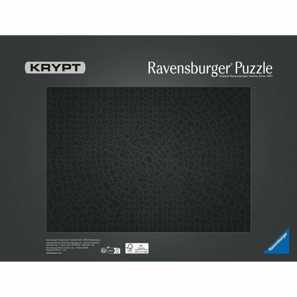 Ravensburger Puzzle Krypt Black, Erwachsenenpuzzle, 736 Teile, 12000054