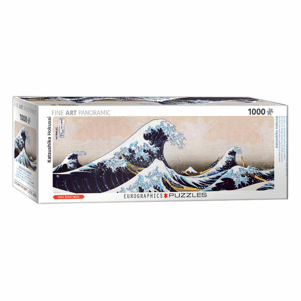 Eurographics Puzzle The Great Wave of Kanagawa by Hokusai, 1000 pieces Panorama, 96 x 32 cm, 6010-5487