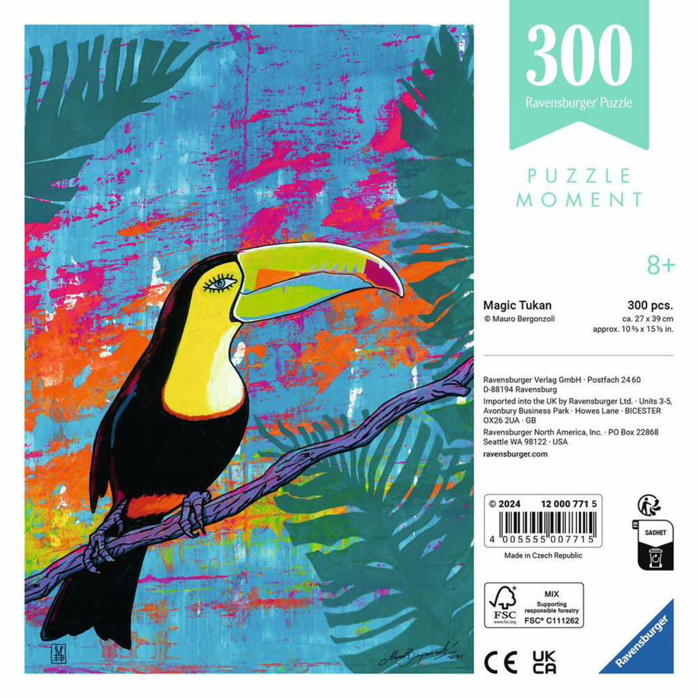 Ravensburger Moment Magic Tukan, 300 Teile, Erwachsenenpuzzle, Puzzle für Erwachsene, 12000771
