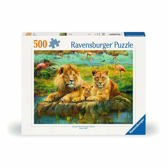 Ravensburger Puzzle Lions in the Savannah, Adult Puzzle, 500 Pieces, 12000220
