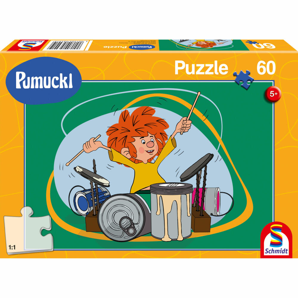 Schmidt Spiele Children's Puzzle Pumuckl plays the drums, Children's Puzzle, 60 pieces, 56491